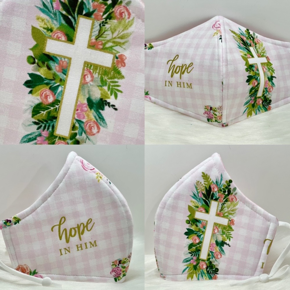 Religious Easter cross adult face mask